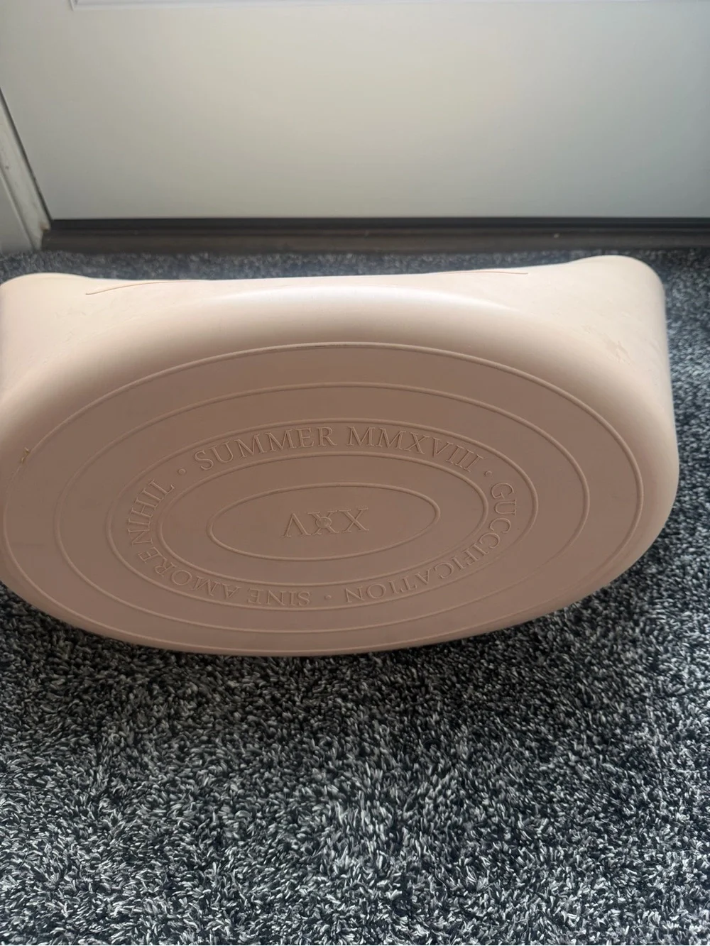 Gucci Blush Rubber Tote with Embossed Logo